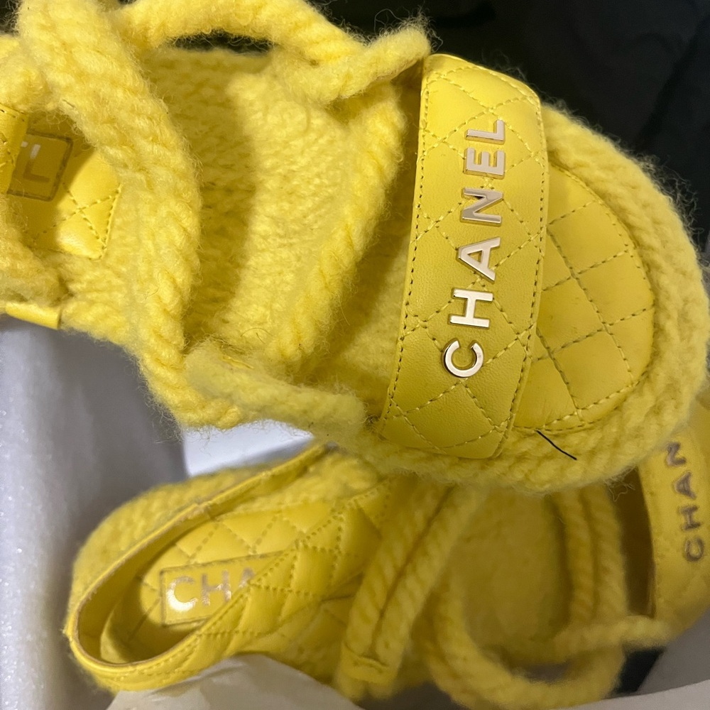 Yellow Chanel Sandals